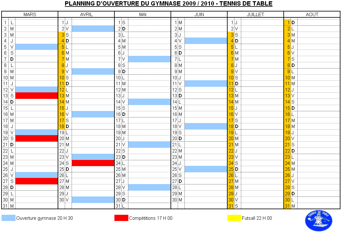 Planning Ouverture Gymnase 2009-2010 (2)